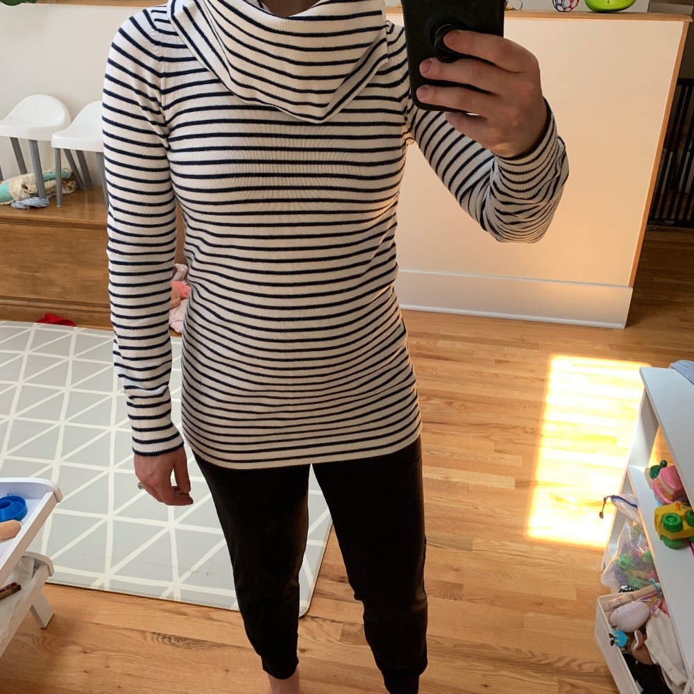 French Connection Navy and White Striped Sweater
